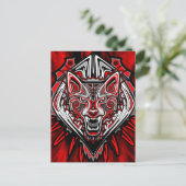 Wolf Haida Tribale Totem Ontwerp Briefkaart (Staand voorkant)