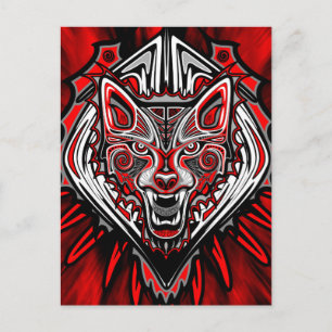 Wolf Haida Tribale Totem Ontwerp Briefkaart
