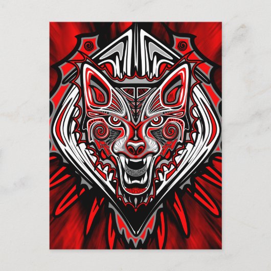 Wolf Haida Tribale Totem Ontwerp Briefkaart (Voorkant)