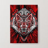 Wolf Haida Tribale Totem Ontwerp Button (Voorkant)