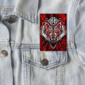 Wolf Haida Tribale Totem Ontwerp Button (Insitu)