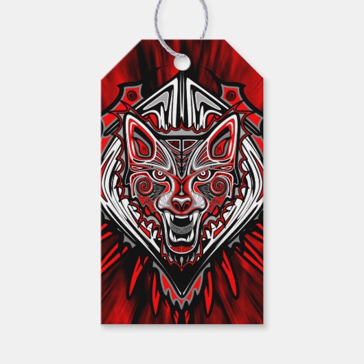Wolf Haida Tribale Totem Ontwerp Cadeaulabel (Voorkant)