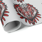 Wolf Haida Tribale Totem Ontwerp Cadeaupapier (Rol Hoek)