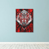 Wolf Haida Tribale Totem Ontwerp Canvas Afdruk (Insitu (Houten vloer))