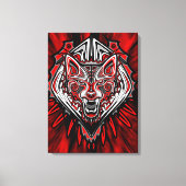 Wolf Haida Tribale Totem Ontwerp Canvas Afdruk (Voorkant)