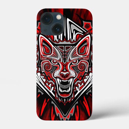 Wolf Haida Tribale Totem Ontwerp Case-Mate iPhone Case (Achterkant)