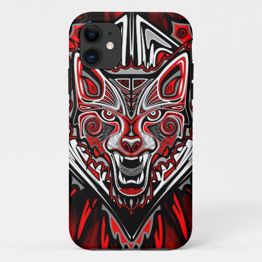 Wolf Haida Tribale Totem Ontwerp Case-Mate iPhone Case (Achterkant)