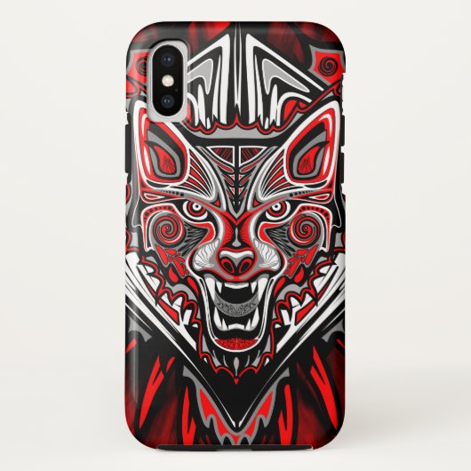 Wolf Haida Tribale Totem Ontwerp Case-Mate iPhone Case (Achterkant)