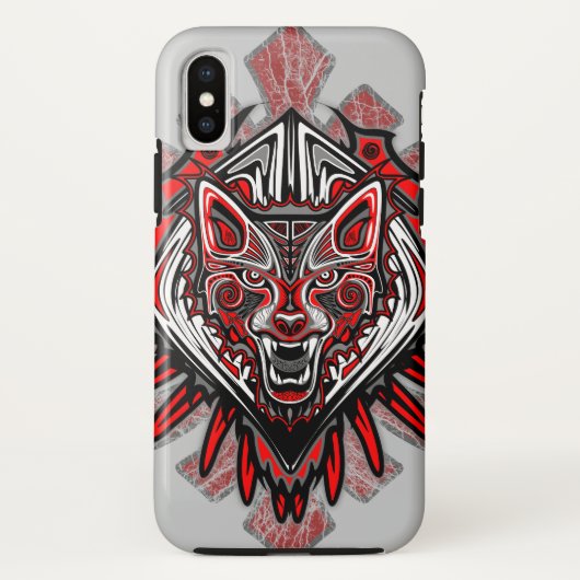 Wolf Haida Tribale Totem Ontwerp Case-Mate iPhone Case (Achterkant)