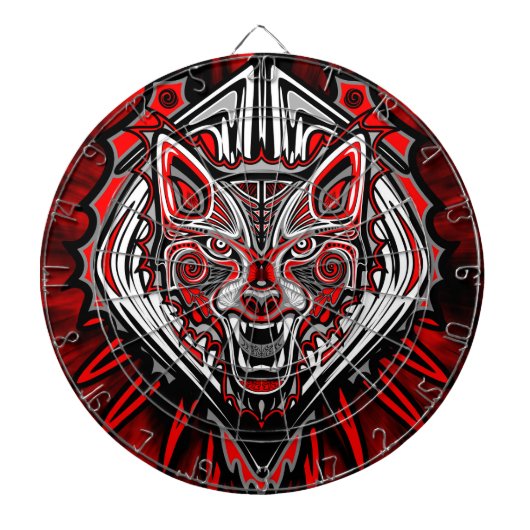 Wolf Haida Tribale Totem Ontwerp Dartbord (Voorkant)