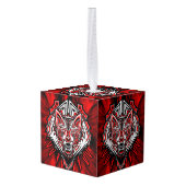 Wolf Haida Tribale Totem Ontwerp Decoratie (Achter hoekig)