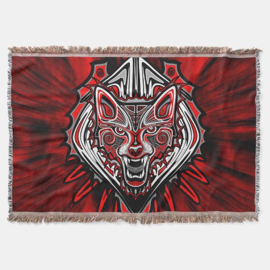 Wolf Haida Tribale Totem Ontwerp Deken (Voorkant)