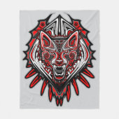 Wolf Haida Tribale Totem Ontwerp Fleece Deken (Voorkant)