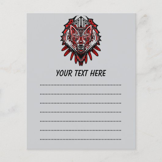 Wolf Haida Tribale Totem Ontwerp Flyer (Voorkant)
