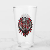 Wolf Haida Tribale Totem Ontwerp Glas (Achterkant)