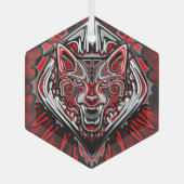 Wolf Haida Tribale Totem Ontwerp Glas Ornament (Voorkant)