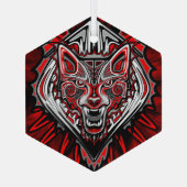 Wolf Haida Tribale Totem Ontwerp Glas Ornament (Achterkant)