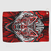 Wolf Haida Tribale Totem Ontwerp Golfhanddoek (Horizontaal)