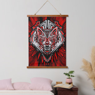 Wolf Haida Tribale Totem Ontwerp Hangend Wandkleed