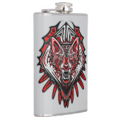 Wolf Haida Tribale Totem Ontwerp Heupfles (Rechts)
