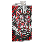Wolf Haida Tribale Totem Ontwerp Heupfles (Rechts)