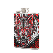 Wolf Haida Tribale Totem Ontwerp Heupfles (Links)