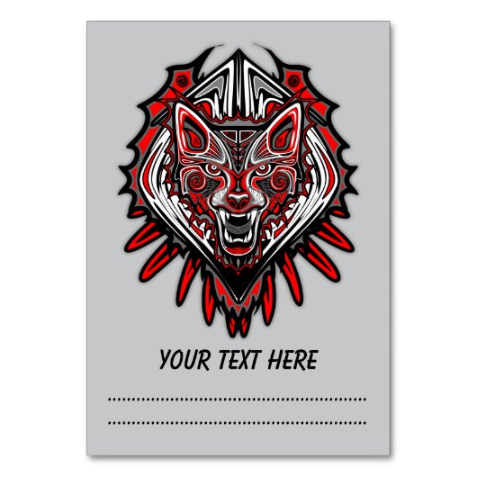 Wolf Haida Tribale Totem Ontwerp Kaart (Voorkant)