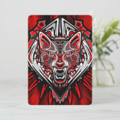 Wolf Haida Tribale Totem Ontwerp Kaart (Staand voorkant)