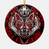 Wolf Haida Tribale Totem Ontwerp Keramisch Ornament (Voorkant)