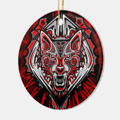 Wolf Haida Tribale Totem Ontwerp Keramisch Ornament (Links)