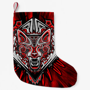 Wolf Haida Tribale Totem Ontwerp Kleine Kerstsok