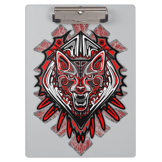 Wolf Haida Tribale Totem Ontwerp Klembord (Voorkant)
