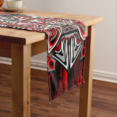 Wolf Haida Tribale Totem Ontwerp Korte Tafelloper (Voorbeeld)