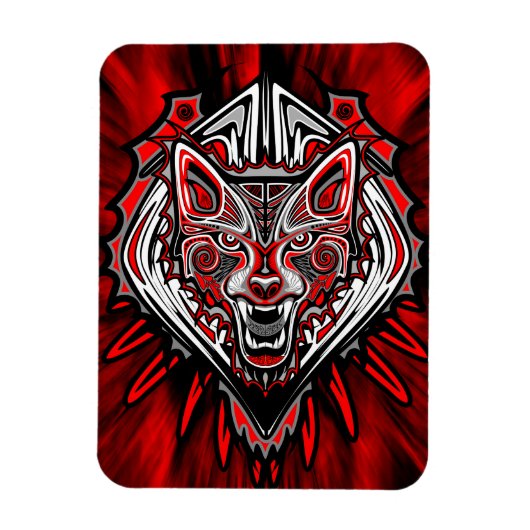 Wolf Haida Tribale Totem Ontwerp Magneet (Verticaal)