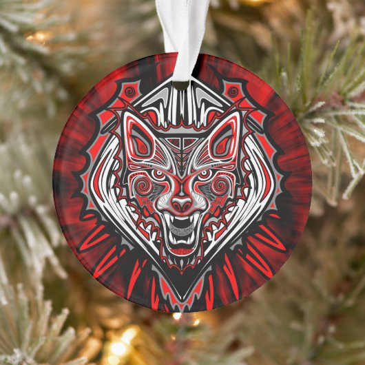 Wolf Haida Tribale Totem Ontwerp Ornament (Boom)