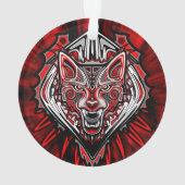 Wolf Haida Tribale Totem Ontwerp Ornament (achterkant)