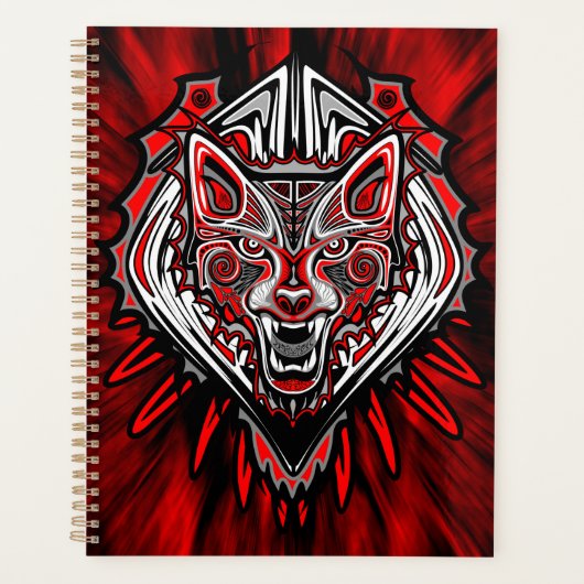 Wolf Haida Tribale Totem Ontwerp Planner (Voorkant)