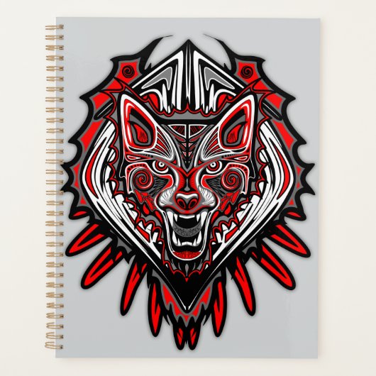 Wolf Haida Tribale Totem Ontwerp Planner (Voorkant)