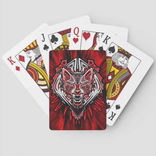 Wolf Haida Tribale Totem Ontwerp Pokerkaarten (Achterkant)