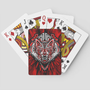 Wolf Haida Tribale Totem Ontwerp Pokerkaarten
