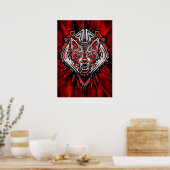 Wolf Haida Tribale Totem Ontwerp Poster (Keuken)