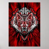 Wolf Haida Tribale Totem Ontwerp Poster (Voorkant)