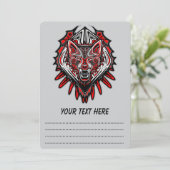 Wolf Haida Tribale Totem Ontwerp Programmakaart (Staand voorkant)