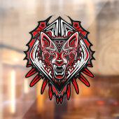 Wolf Haida Tribale Totem Ontwerp Raamsticker (Vel 2)