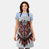 Wolf Haida Tribale Totem Ontwerp Schort (Gedragen)