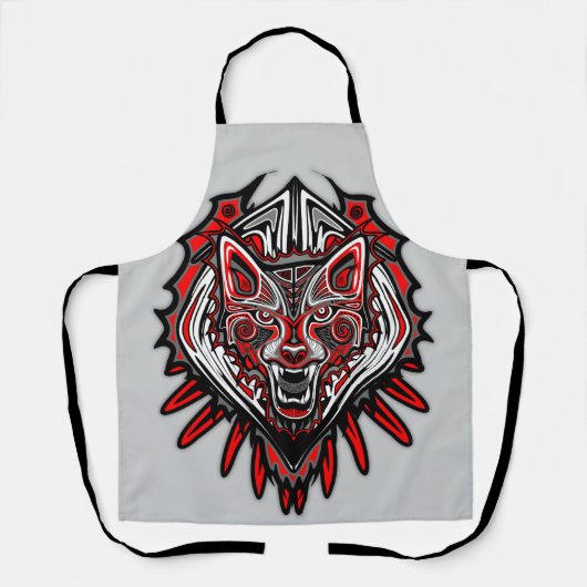 Wolf Haida Tribale Totem Ontwerp Schort (Voorkant)