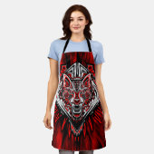 Wolf Haida Tribale Totem Ontwerp Schort (Gedragen)