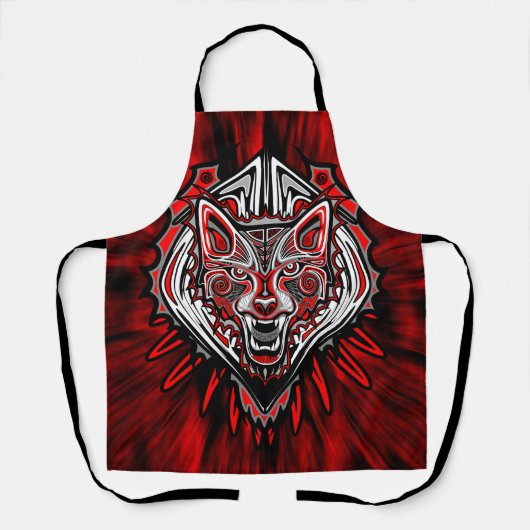 Wolf Haida Tribale Totem Ontwerp Schort (Voorkant)