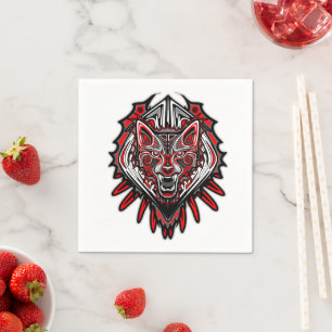 Wolf Haida Tribale Totem Ontwerp Servet
