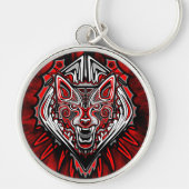 Wolf Haida Tribale Totem Ontwerp Sleutelhanger (Voorkant)
